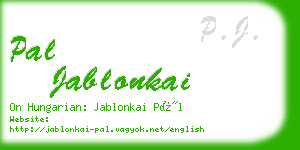 pal jablonkai business card